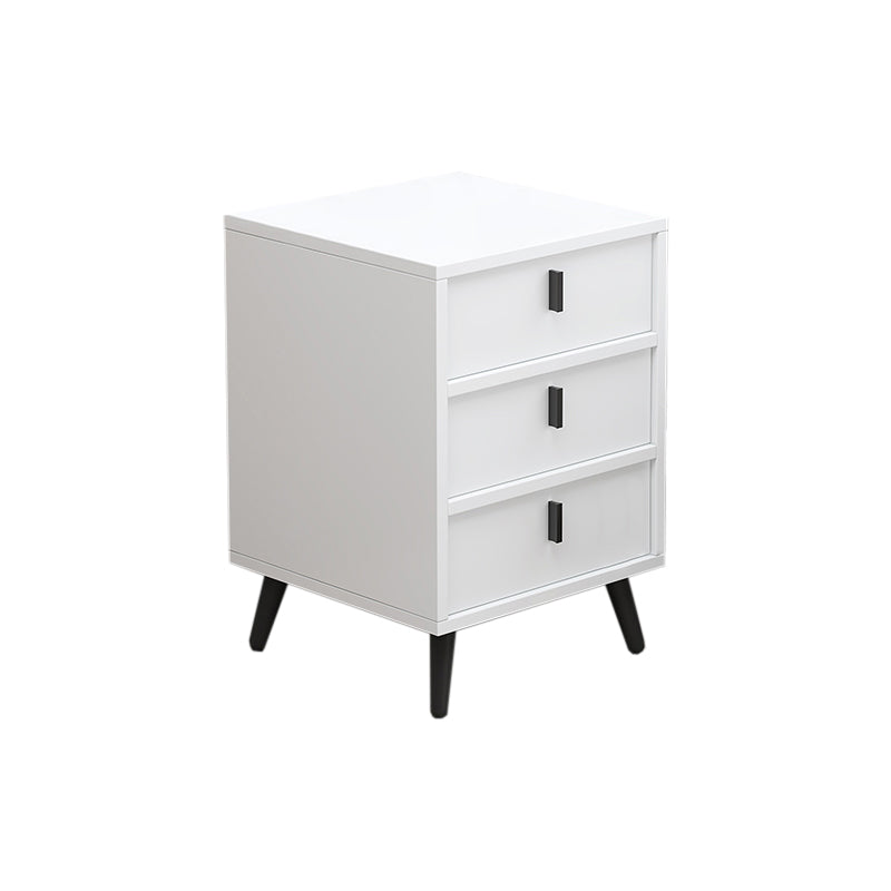 Contemporary Bedside Cabinet Engineered Wood Night Table with Drawers