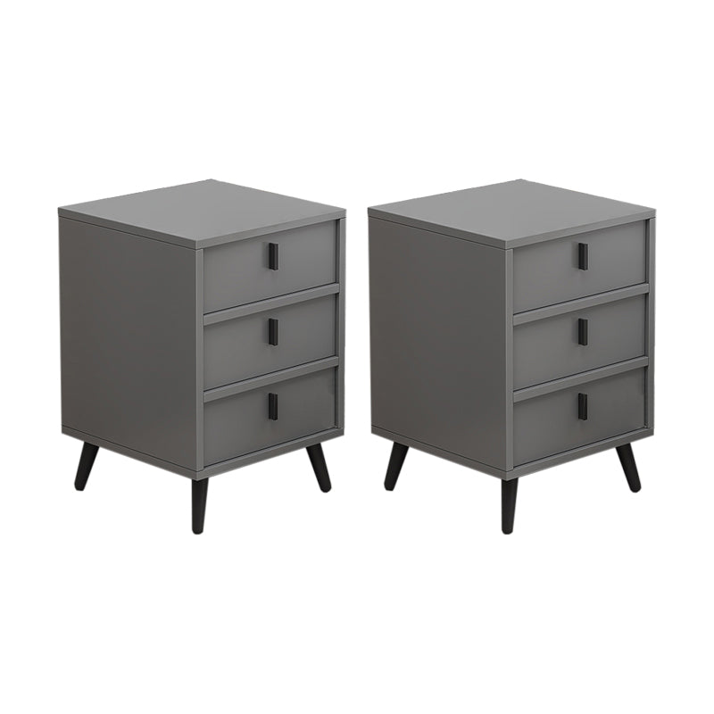 Contemporary Bedside Cabinet Engineered Wood Night Table with Drawers