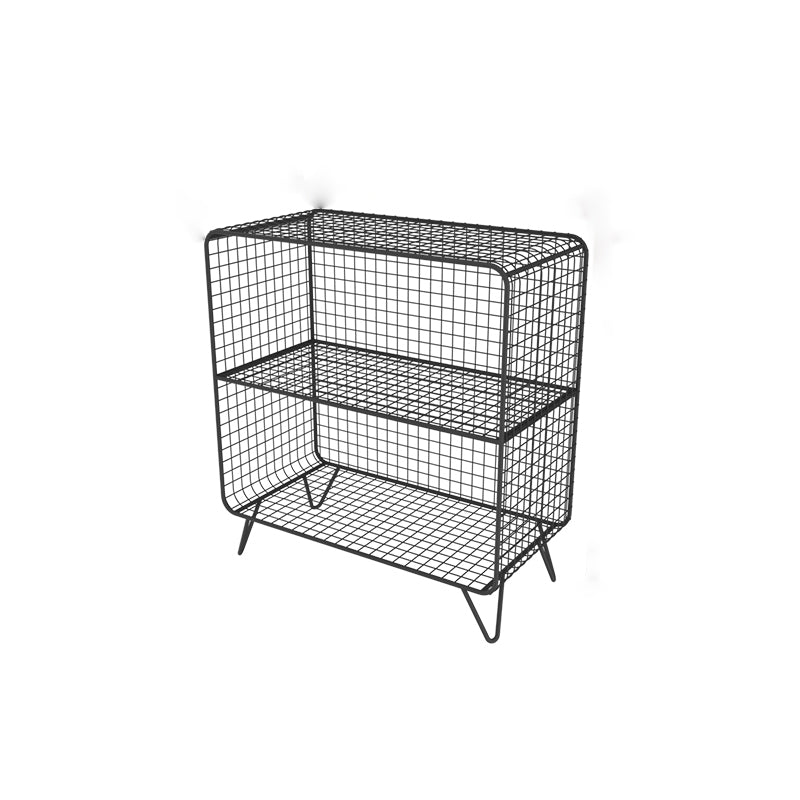 Contemporary Iron Nightstand Open Storage Night Table with Legs