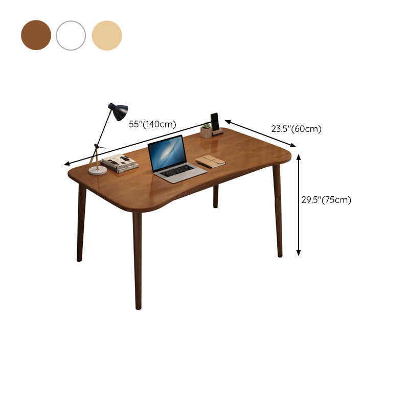 23.62" W Curved Writing Desk 1-shelf Wooden Office Desk with Parsons Base