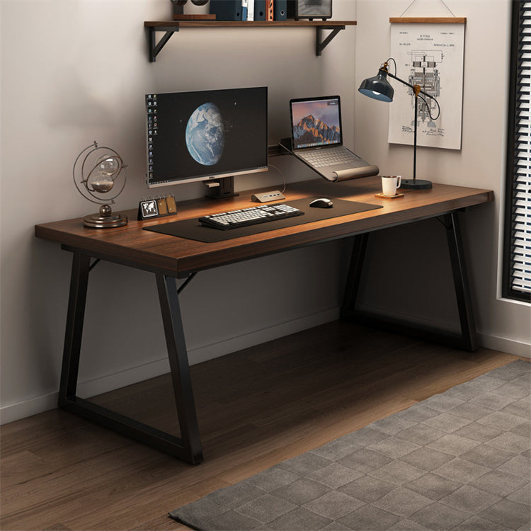 Contemporary Rectangular Writing Desk Engineered Wood Office Desk with Legs