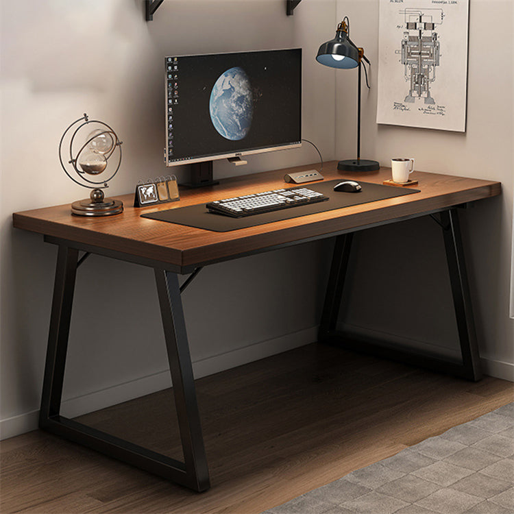 Contemporary Rectangular Writing Desk Engineered Wood Office Desk with Legs