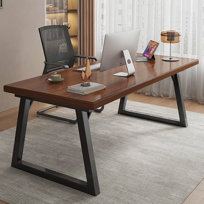 Contemporary Rectangular Writing Desk Engineered Wood Office Desk with Legs