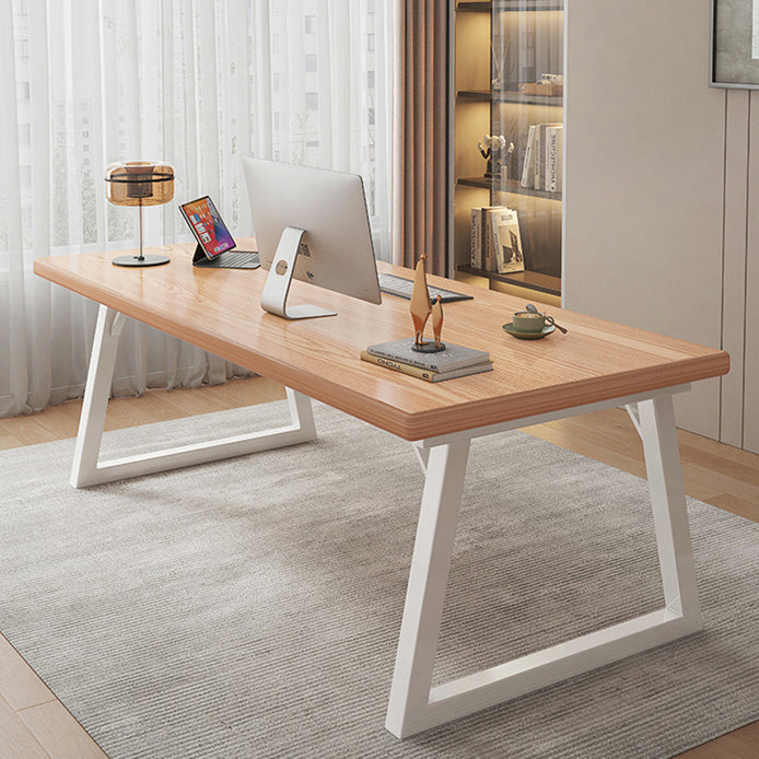 Contemporary Rectangular Writing Desk Engineered Wood Office Desk with Legs