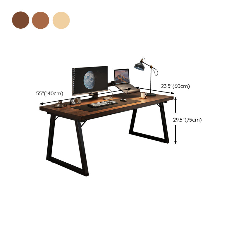 Contemporary Rectangular Writing Desk Engineered Wood Office Desk with Legs