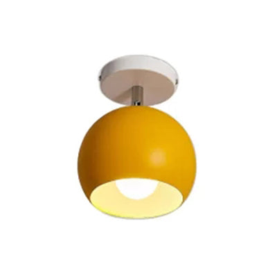 Rotatable Macaron Style Ceiling Light Sphere Shade 1 Light Metal Flush Mount Light for Hallway