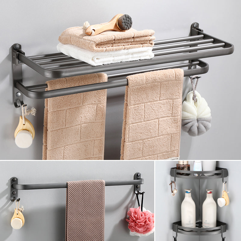 Modern Bathroom Hardware Set Towel Bar Grey Bath Shelf Bathroom Set