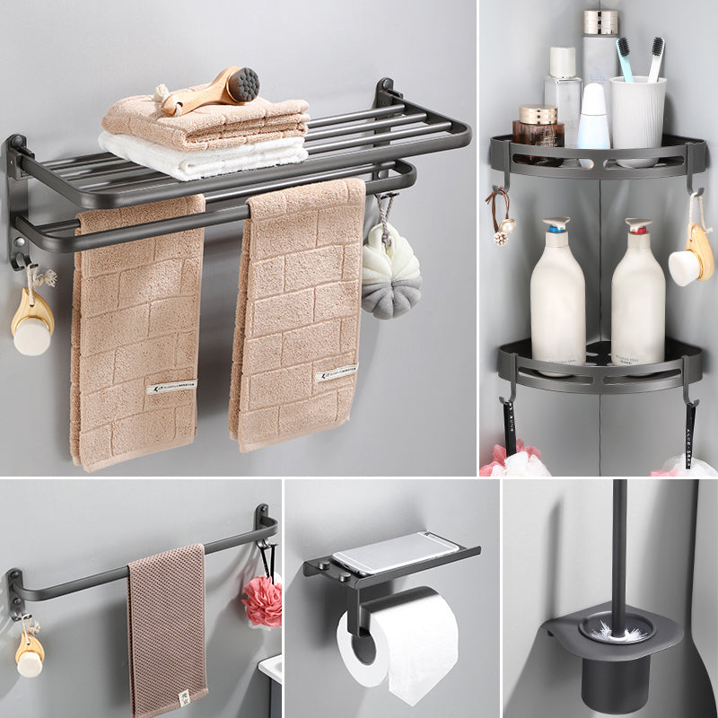 Modern Bathroom Hardware Set Towel Bar Grey Bath Shelf Bathroom Set