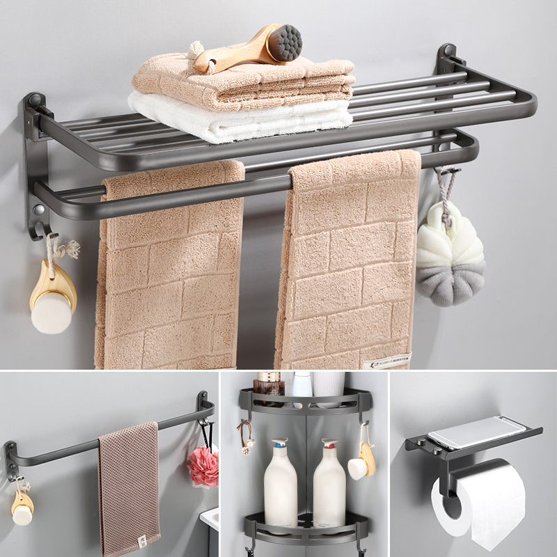 Modern Bathroom Hardware Set Towel Bar Grey Bath Shelf Bathroom Set