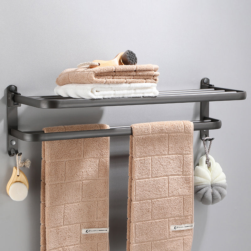 Modern Bathroom Hardware Set Towel Bar Grey Bath Shelf Bathroom Set