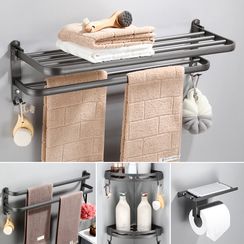 Modern Bathroom Hardware Set Towel Bar Grey Bath Shelf Bathroom Set