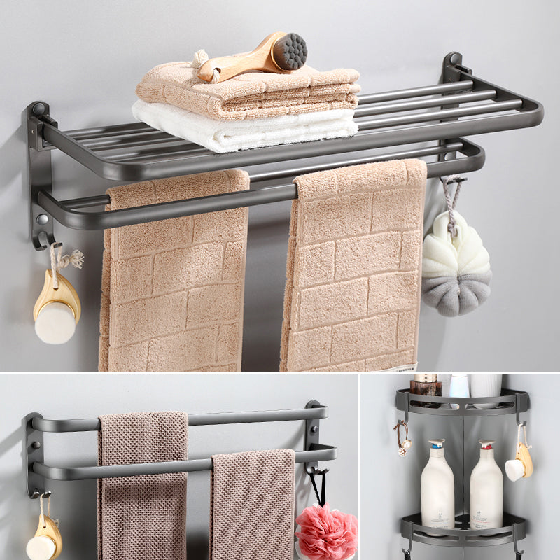 Modern Bathroom Hardware Set Towel Bar Grey Bath Shelf Bathroom Set