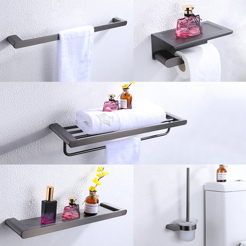 Dark Gray Modern Bathroom Accessory Set Steel Bathroom Accessory Kit