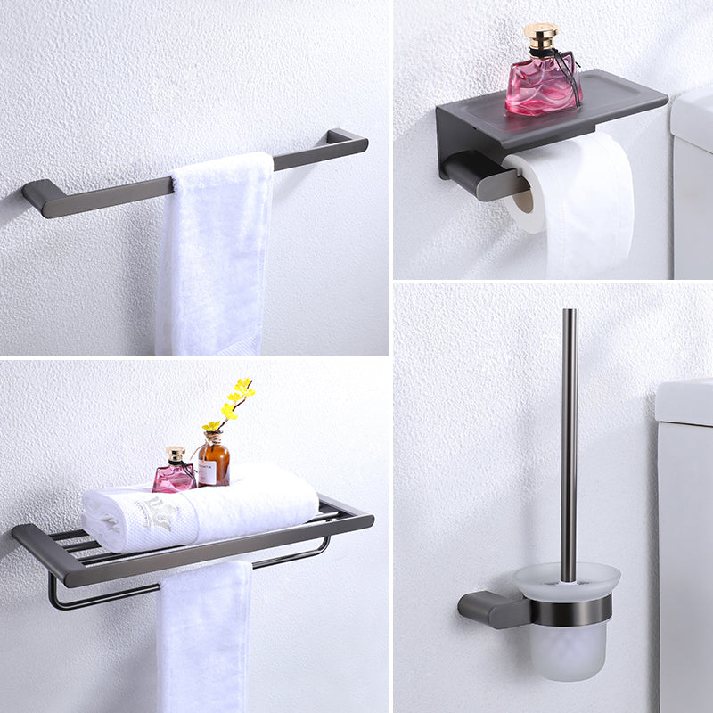 Dark Gray Modern Bathroom Accessory Set Steel Bathroom Accessory Kit