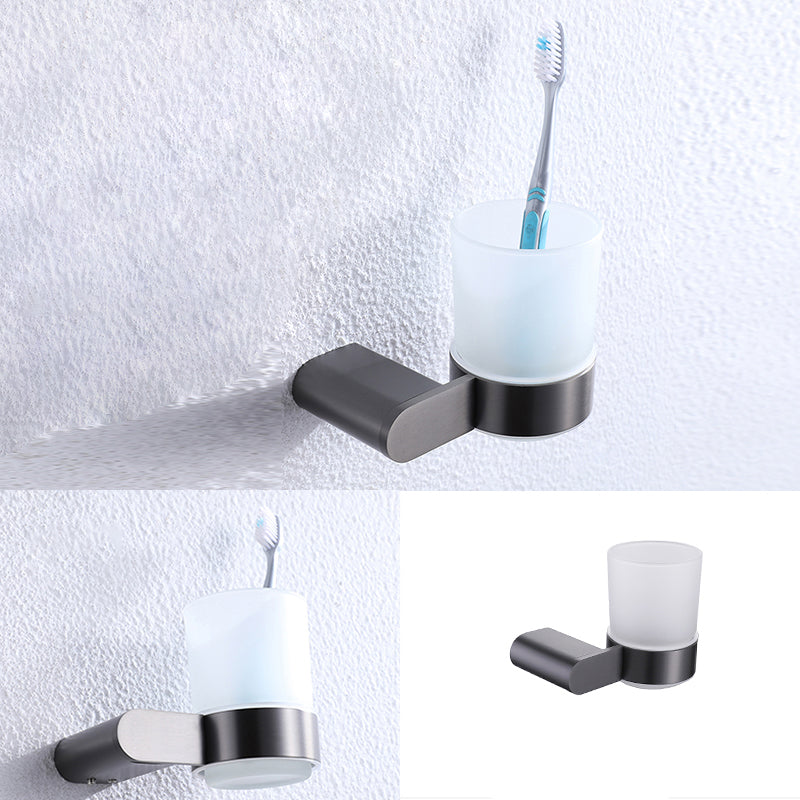 Dark Gray Modern Bathroom Accessory Set Steel Bathroom Accessory Kit