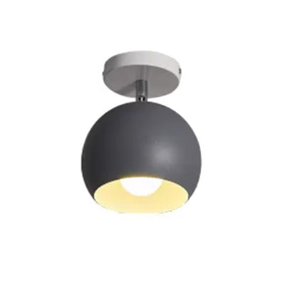 Rotatable Macaron Style Ceiling Light Sphere Shade 1 Light Metal Flush Mount Light for Hallway