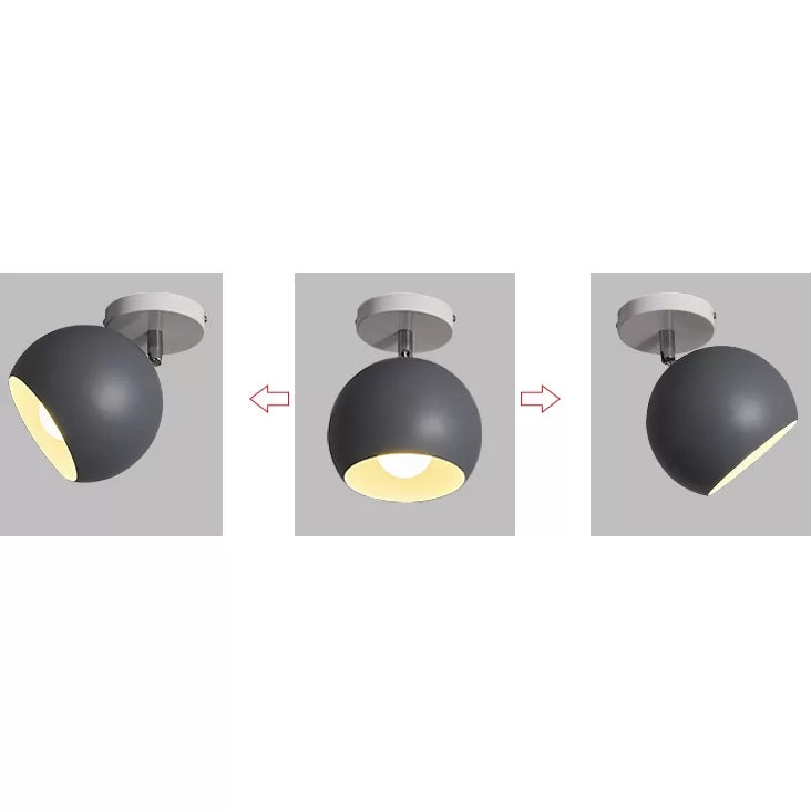 Rotatable Macaron Style Ceiling Light Sphere Shade 1 Light Metal Flush Mount Light for Hallway