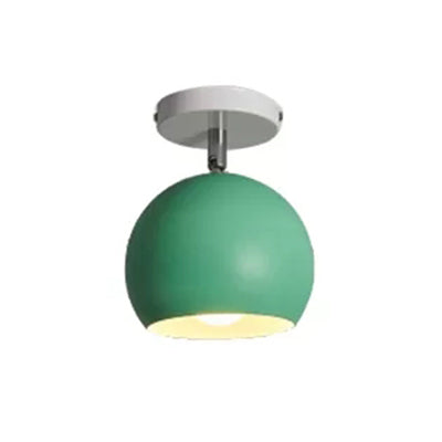 Rotatable Macaron Style Ceiling Light Sphere Shade 1 Light Metal Flush Mount Light for Hallway