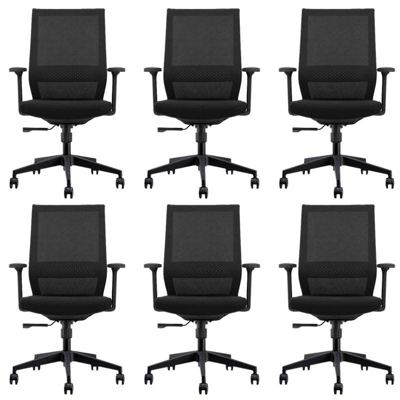 Modern Desk Chair Mesh Computer Chair in Black/Blue Mid-Back Chair with Wheels