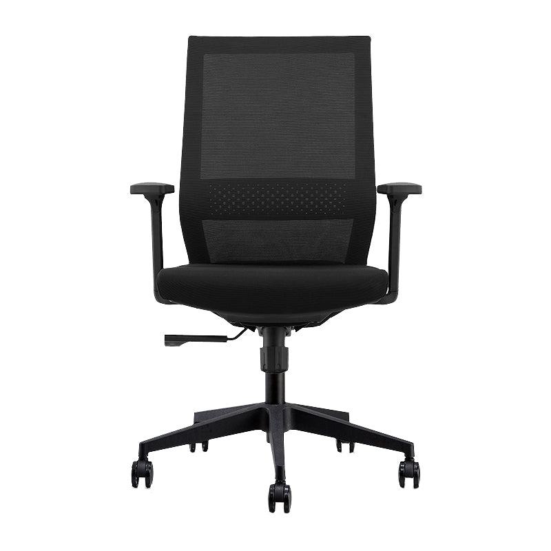 Modern Desk Chair Mesh Computer Chair in Black/Blue Mid-Back Chair with Wheels