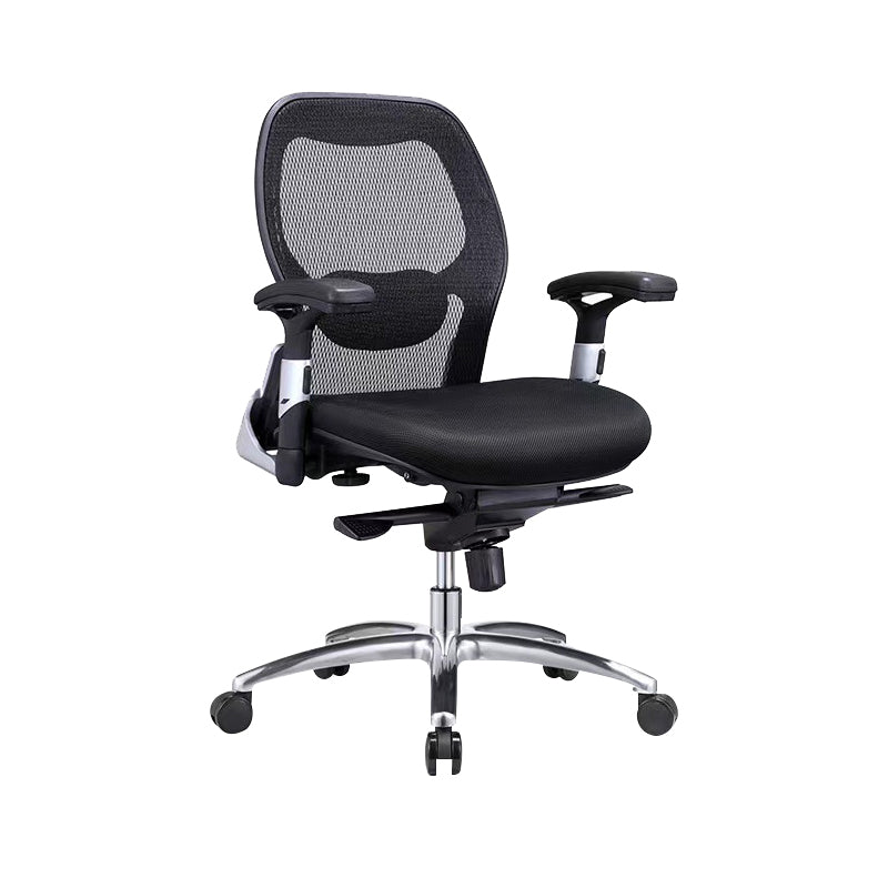 Mesh Computer Chair Modern Desk Chair Black Mid-Back Chair with Wheels