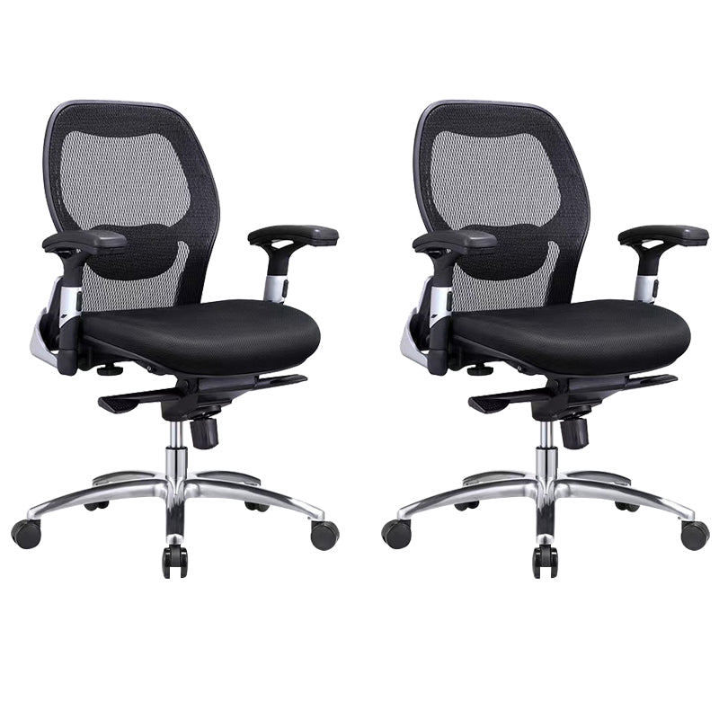 Mesh Computer Chair Modern Desk Chair Black Mid-Back Chair with Wheels