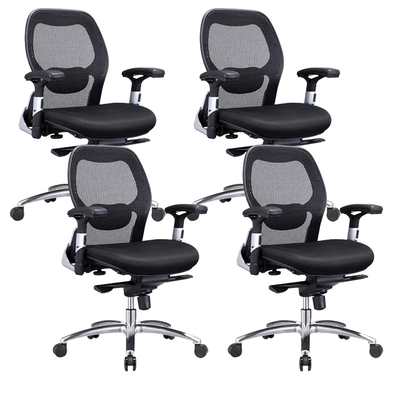 Mesh Computer Chair Modern Desk Chair Black Mid-Back Chair with Wheels