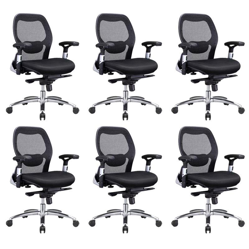 Mesh Computer Chair Modern Desk Chair Black Mid-Back Chair with Wheels