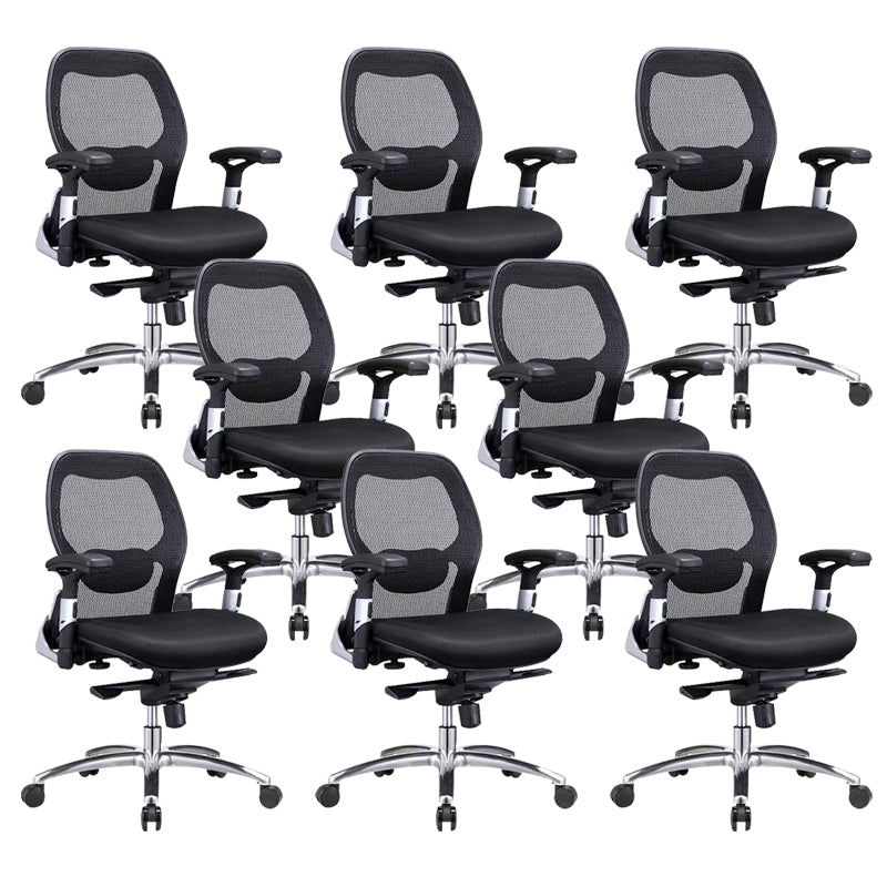 Mesh Computer Chair Modern Desk Chair Black Mid-Back Chair with Wheels