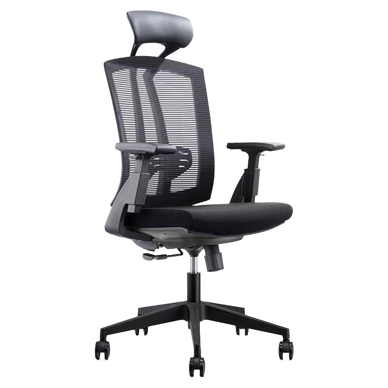 Modern Desk Chair Mesh Computer Chair in Black/Orange High-Back Chair with Wheels