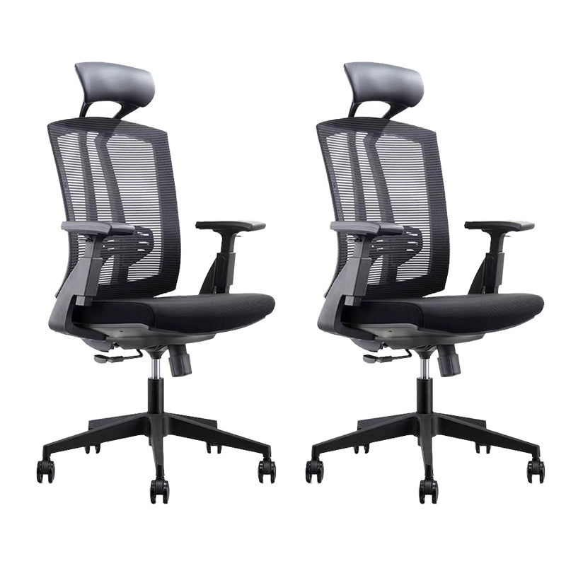 Modern Desk Chair Mesh Computer Chair in Black/Orange High-Back Chair with Wheels