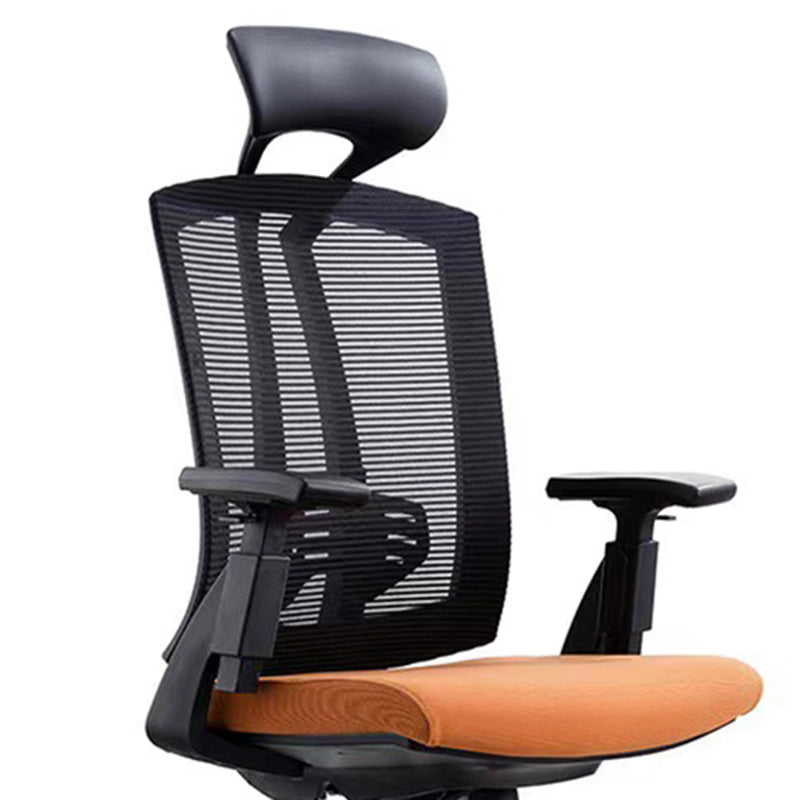 Modern Desk Chair Mesh Computer Chair in Black/Orange High-Back Chair with Wheels