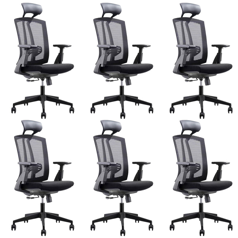 Modern Desk Chair Mesh Computer Chair in Black/Orange High-Back Chair with Wheels