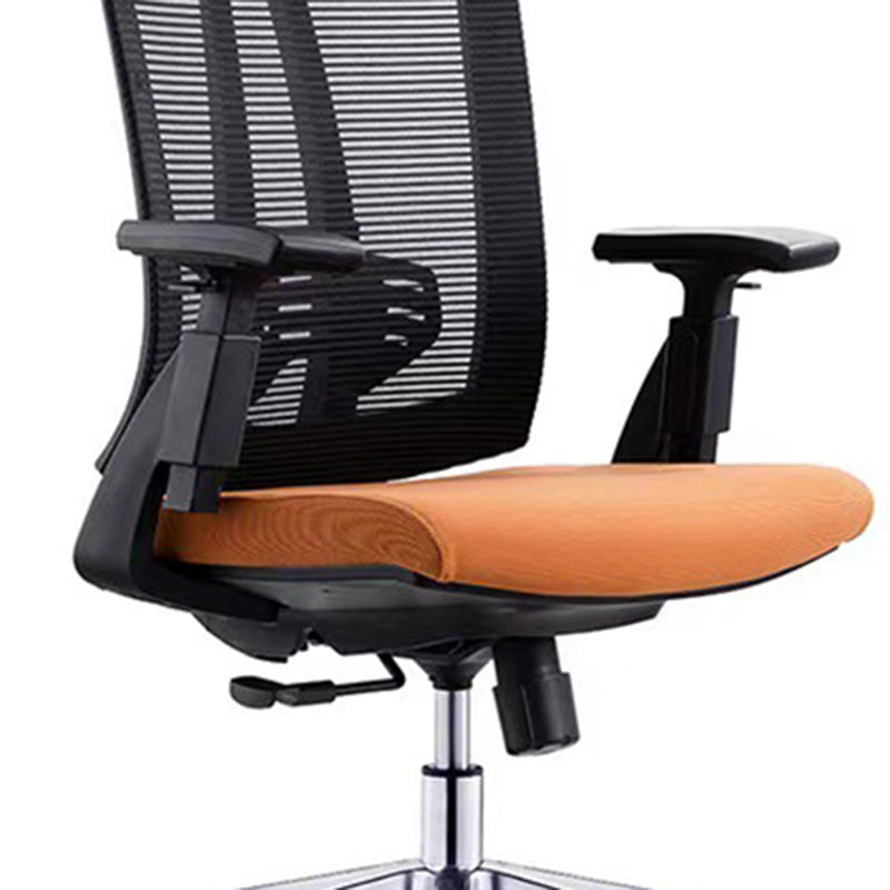 Modern Desk Chair Mesh Computer Chair in Black/Orange High-Back Chair with Wheels