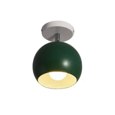 Rotatable Macaron Style Ceiling Light Sphere Shade 1 Light Metal Flush Mount Light for Hallway