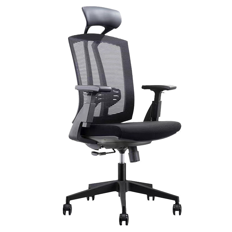 Modern Desk Chair Mesh Computer Chair in Black/Orange High-Back Chair with Wheels