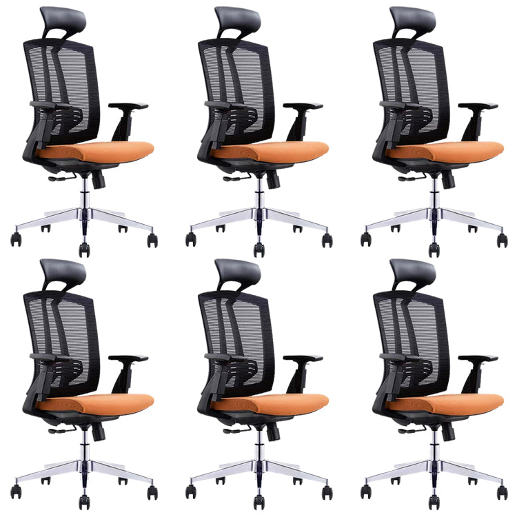 Modern Desk Chair Mesh Computer Chair in Black/Orange High-Back Chair with Wheels