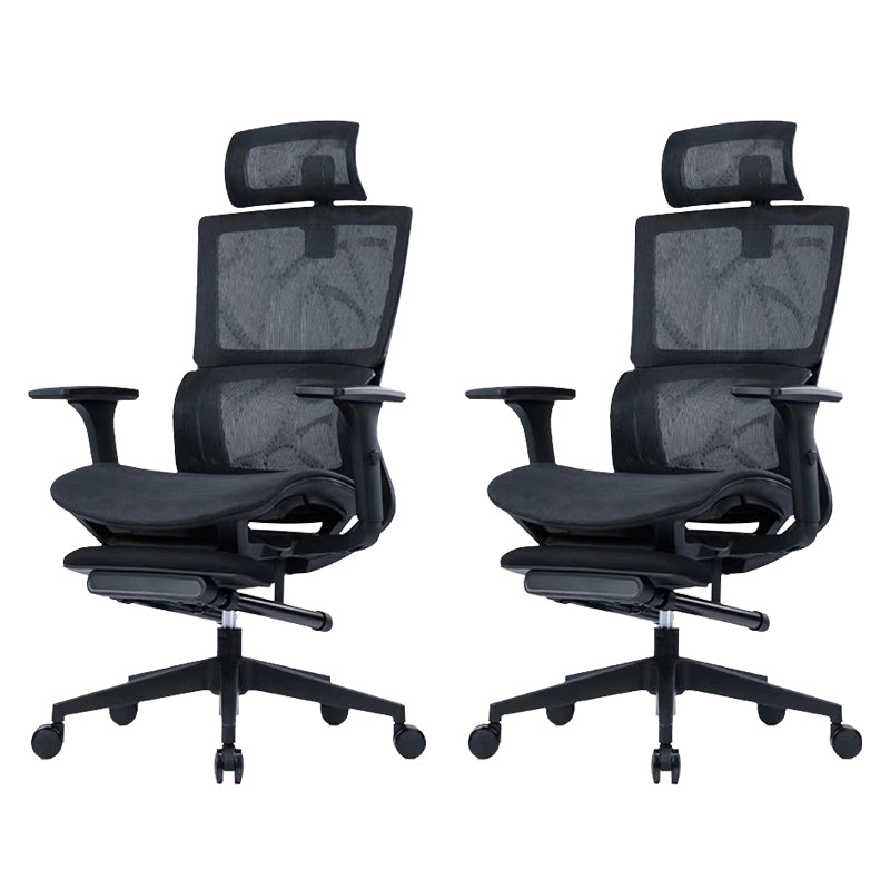 Modern Desk Chair Mesh Computer Chair in Black/Gray High-Back Chair with Wheels