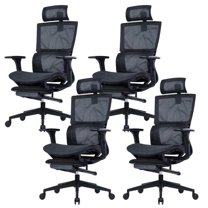 Modern Desk Chair Mesh Computer Chair in Black/Gray High-Back Chair with Wheels