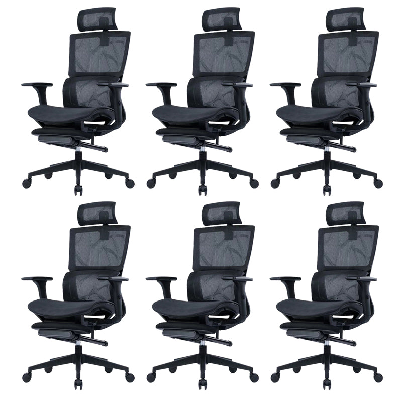 Modern Desk Chair Mesh Computer Chair in Black/Gray High-Back Chair with Wheels