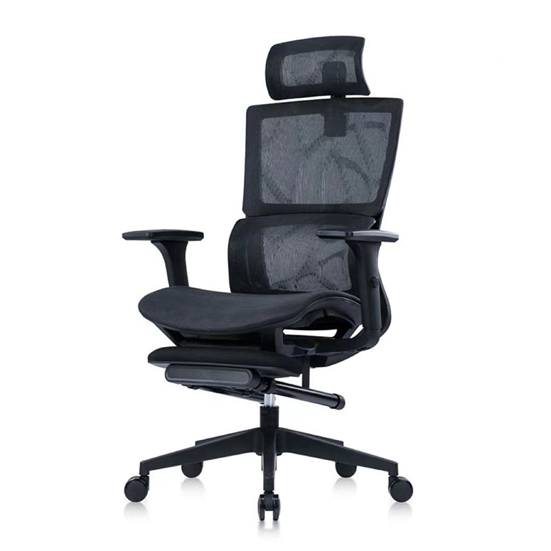 Modern Desk Chair Mesh Computer Chair in Black/Gray High-Back Chair with Wheels