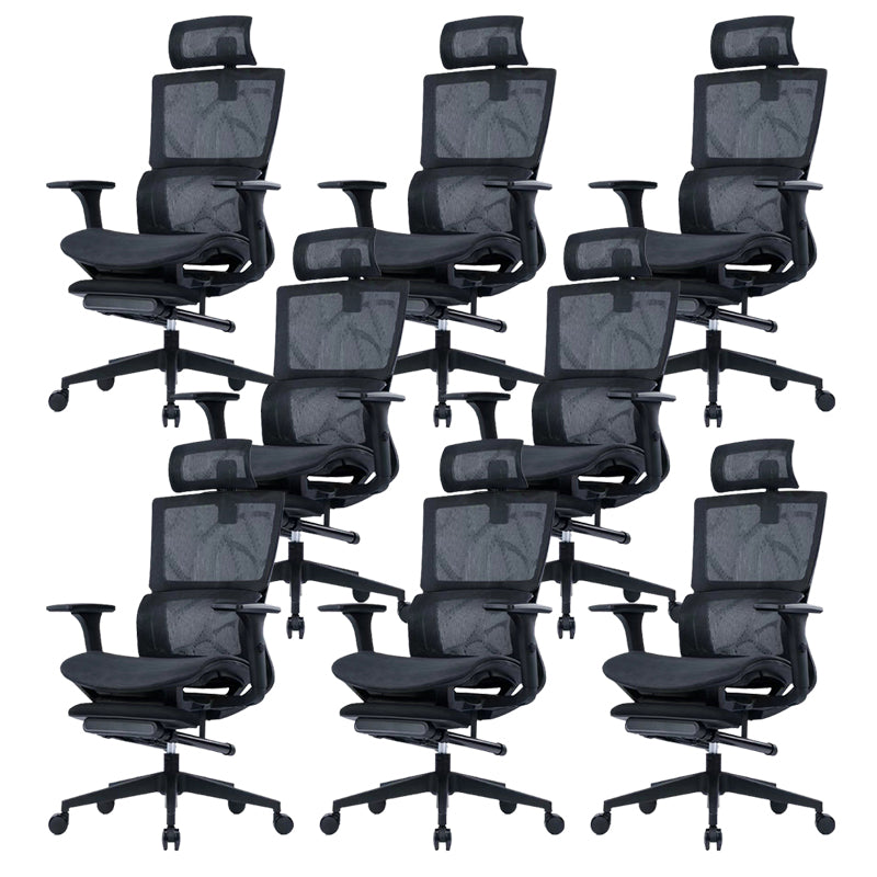 Modern Desk Chair Mesh Computer Chair in Black/Gray High-Back Chair with Wheels