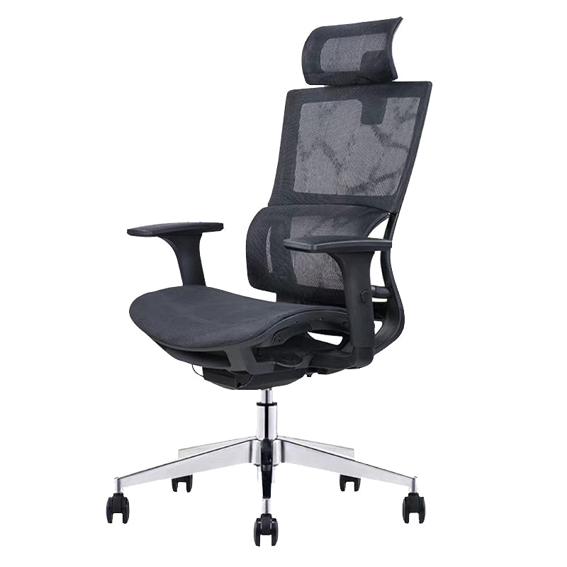 Modern Desk Chair Mesh Computer Chair in Black/Gray High-Back Chair with Wheels