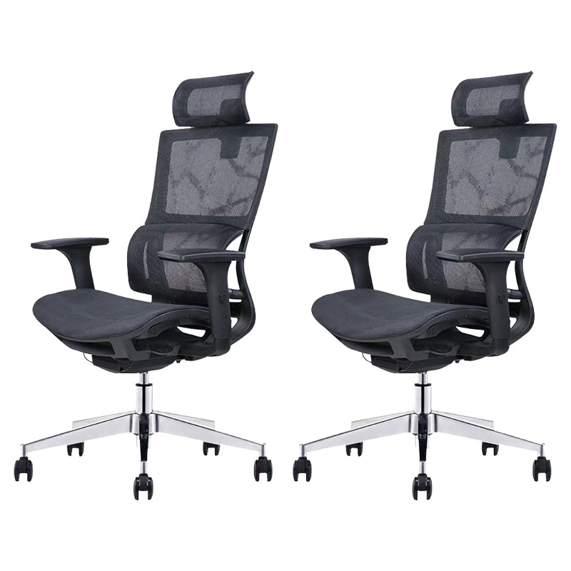 Modern Desk Chair Mesh Computer Chair in Black/Gray High-Back Chair with Wheels