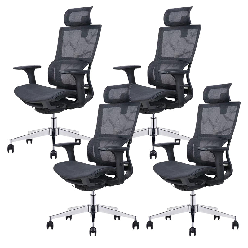 Modern Desk Chair Mesh Computer Chair in Black/Gray High-Back Chair with Wheels