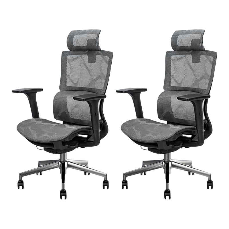 Modern Desk Chair Mesh Computer Chair in Black/Gray High-Back Chair with Wheels