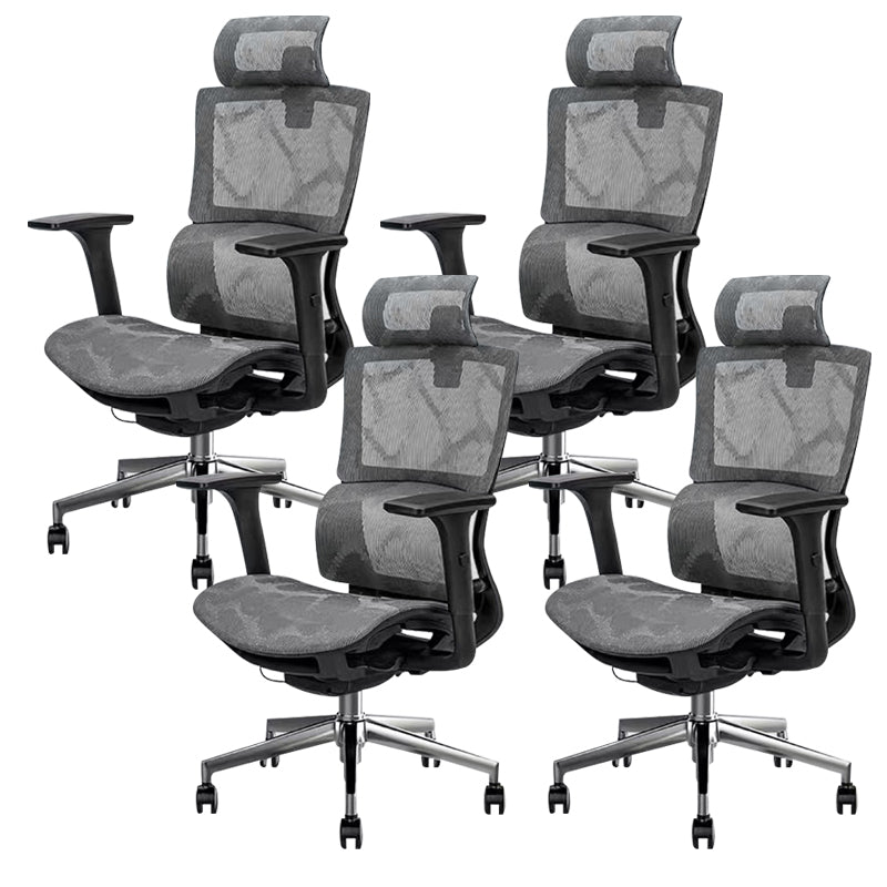 Modern Desk Chair Mesh Computer Chair in Black/Gray High-Back Chair with Wheels