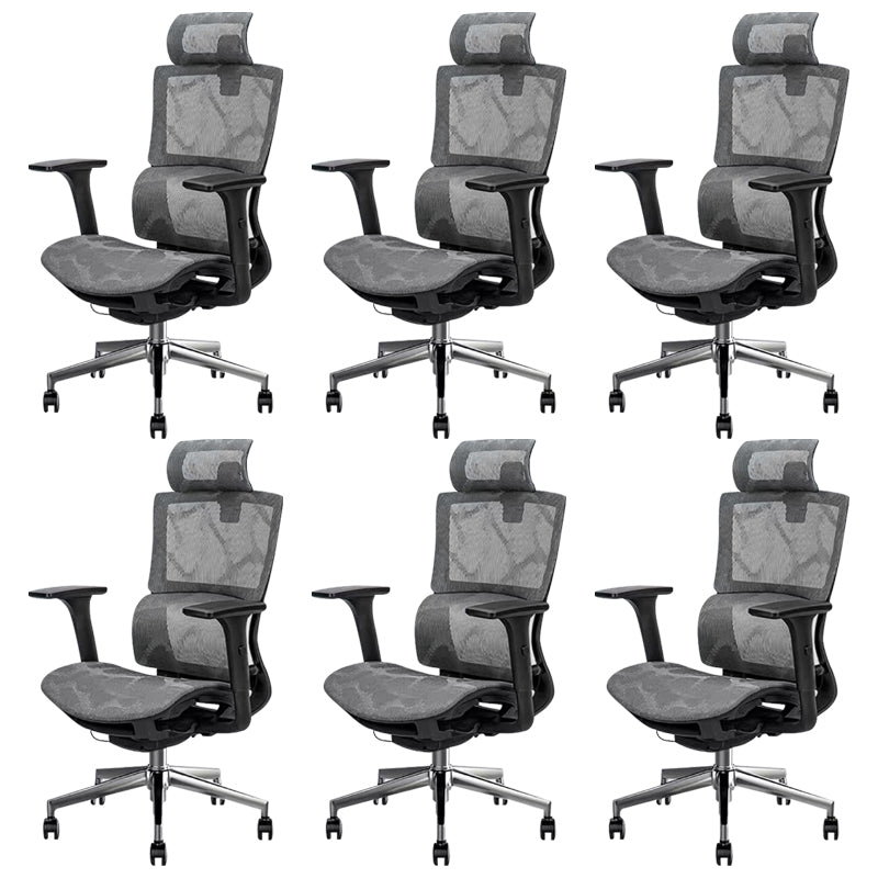 Modern Desk Chair Mesh Computer Chair in Black/Gray High-Back Chair with Wheels