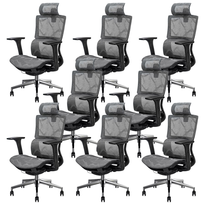 Modern Desk Chair Mesh Computer Chair in Black/Gray High-Back Chair with Wheels