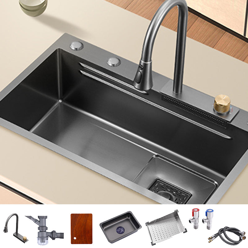 Classic Style Kitchen Sink Corrosion Resistant 5 Holes Kitchen Sink with Drain Assembly